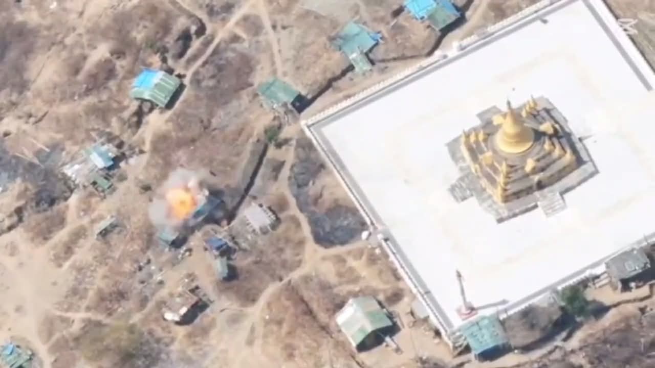 မြောက်ခင်ရန်းပျူရွာနှင့် မြစ်သာဆည်ပေါ်တွင် တပ်စွဲထားသော စစ်တပ်ကို ဒရုန်းဖြင့် ဗုံးကျဲ