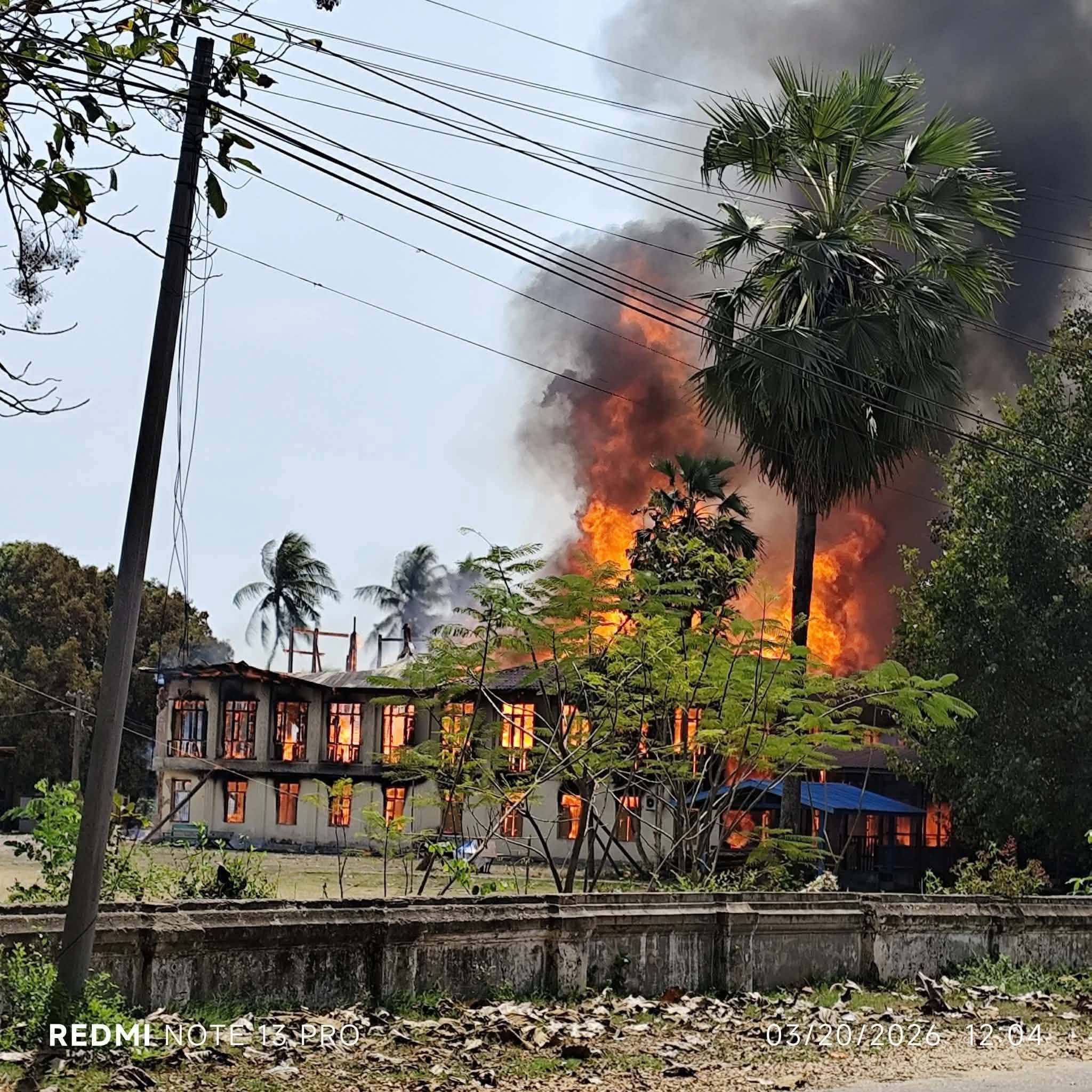 ကသာမြို့ လေးထပ်ဘုန်းကြီးကျောင်းနှင့် ပန်းပဲကုန်းကို စစ်တပ်က လေယာဉ်ဖြင့် ဗုံးကျဲ