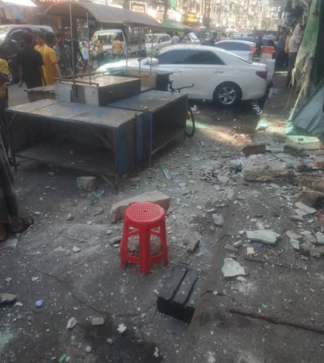 ပန်းဘဲတန်းတွင် အထပ်မြင့်တိုက် အင်္ဂတေအမိုးပြားပြိုကျ