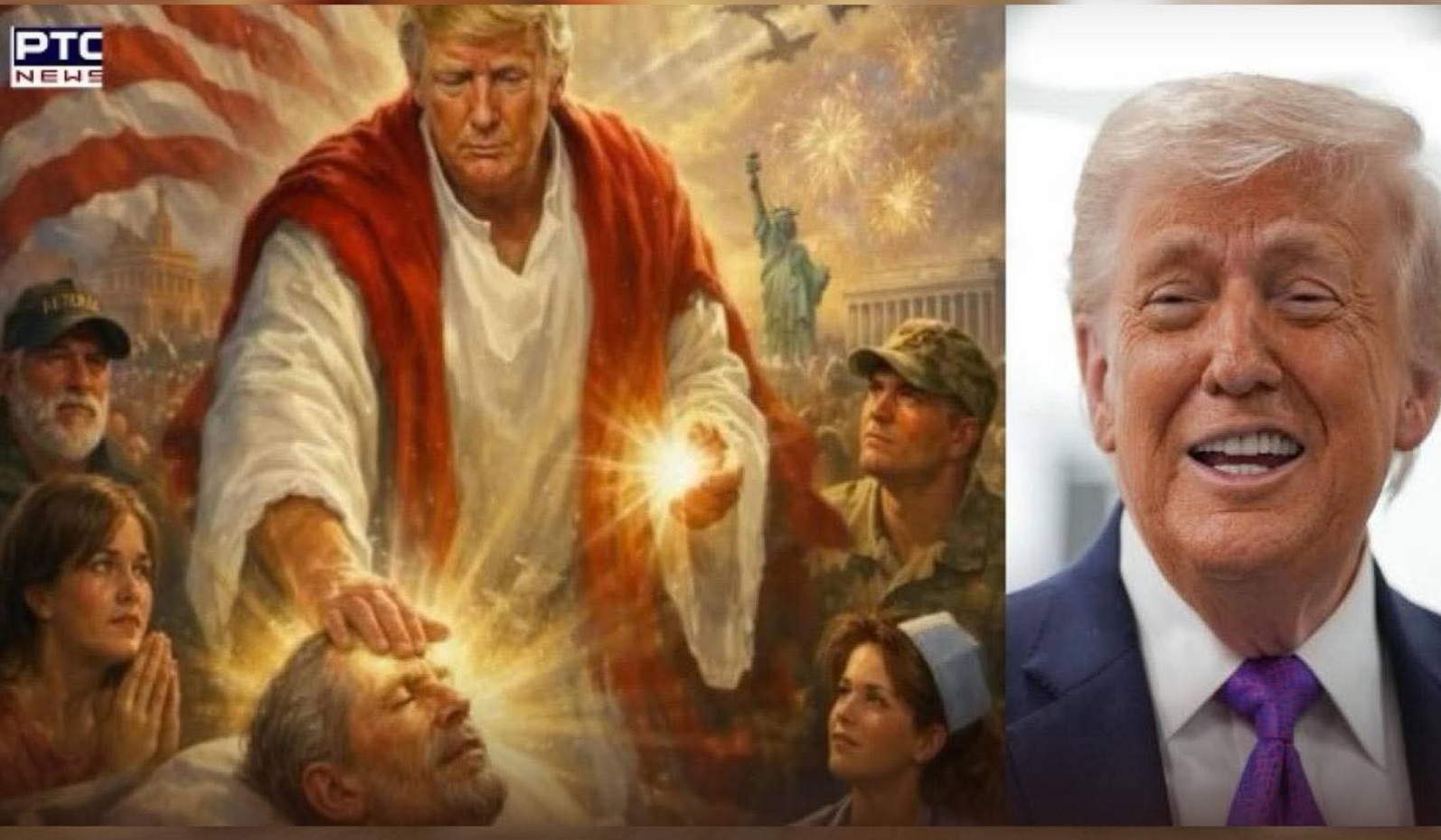 ပုပ်ရဟန်းမင်းကြီးကို ဝေဖန်ပြီး ယေရှုအသွင်နဲ့ သူ့ပုံကို ထရမ့် တင်ခဲ့