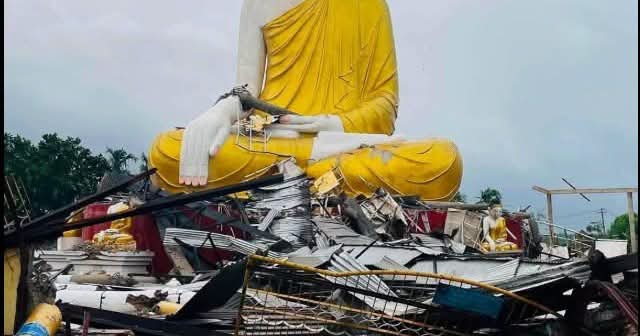 ဘုရားဆင်းတုတွေပါ ပျက်စီးခဲ့ရတဲ့ သံဖြူဇရပ်လေဆင်နှာမောင်း